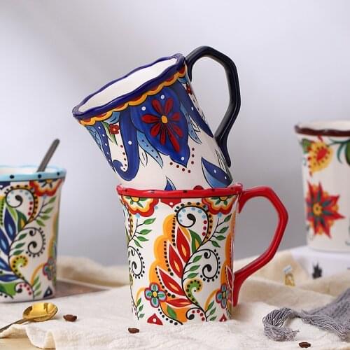 High-Capacity Mug Ceramic Cup Coffee And Milk Breakfast Cups Nordic Style Home Drinkware Tazas De Café Кружка اكواب قهوه Наруто