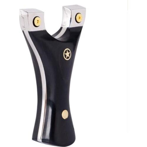 High Quality Slingshot Stainless Steel Slingshot + Technical Wood Patch Handle Using Flat Rubber Band For Outdoor Shooting Sling
