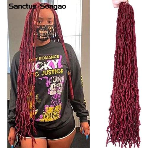 36 Inch Nu Soft Locs Crochet Hair Faux Locs Crochet Hair Synthetic Natural Wavy Goddess Locs Crochet Extensions Hair Twist Braid
