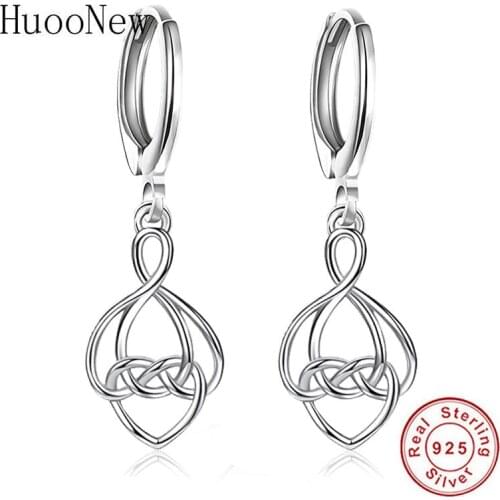 Authentic 925 Sterling Silver Infinity Circle Heart Arc Bead Hoop Earring Ear Piercing Pendientes Boucles Doreilles For Women