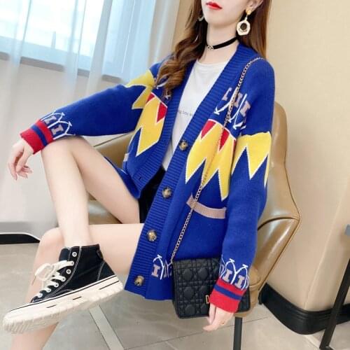 Women Cardigan And Sweater 2021 New Female Autumn Winter Knitting Coat Ladies Loose Large Size All-match Top Lady Sweater 3XLB
