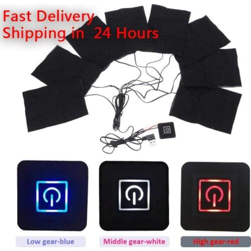 Self-Heating Vest Pad 3/5/8-in-1 USB Electric woman man Thermal vest 3 Gear Adjustable Carbon Fiber Heated Pad For Jacket