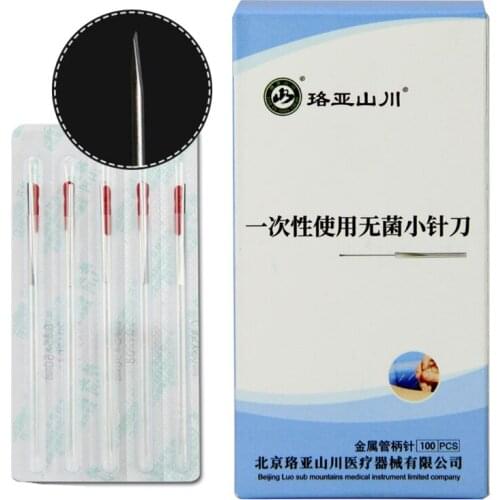 Aluminum Handle Micro Knife Acupuncture Needle Acupotomy Therapy Disposable Needles Independent Tube 0.35/40/50/60mm
