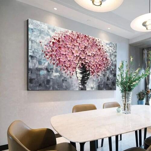 3D Knife Flower Painting Hand Painted Beautiful tree Oil Painting Wall Art Home Decor tree Picture Modern Oil Painting On Canvas