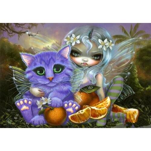 Diamond Mosaic Full Squarer/Round Diamond Embroidery Cat 5D Diamond Painting Butterfly girl Rhinestone Decor DIY Paintings KL23