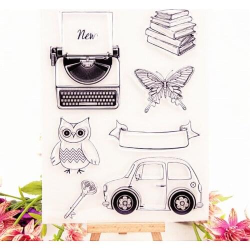 Car travel 21.5x15.5cm Transparent Clear Stamps Silicone Seals Roller Stamp DIY scrapbooking photo album/Card gift Making