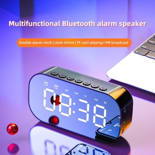 Wireless Bluetooth Speaker Small Mini Alarm Clock Portable Cannon Mini Voice Broadcast the Card Instert Vehicular Audio System