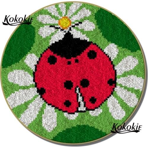 Ladybug new latch hook kit rug canvas printing handwerken knooppakket carpet embroidery handmade accessories set tapestry kits