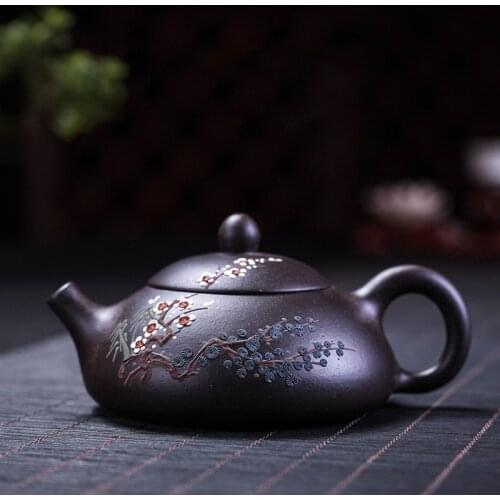 Yixing tea pot purple clay Stone scoop teapot Chinese Famous Handmade Tea set kettle Teaware custom Tea ceremony gift 160ml