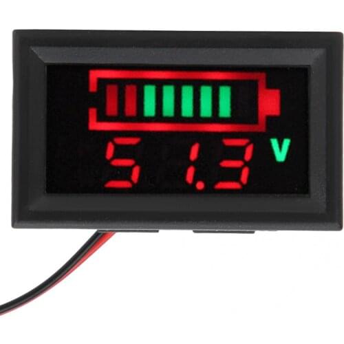 YB27VE Electric Car Digital LED Voltage Electricity Dual Meters Tester Battery Capacity Indicator Power Display Voltage Meter