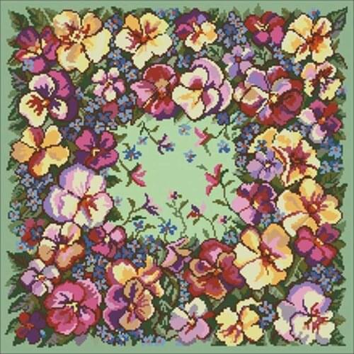Flower pansy patterns Counted Cross Stitch 11CT 14CT 18CT DIY Chinese Cross Stitch Kits Embroidery Needlework Sets