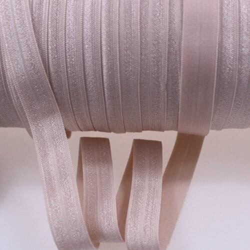 90 colors 5/8"16mm Solid color Fold Over Elastic Ribbon 823 taupe elastic band for hair accessoriess, 50yards/lot