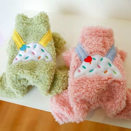 Dog Fleece Jumpsuit Winter Warm Pet Clothes Thick Fleece Four Legged Overalls Pet Clothes for Small Medium Dog Puppy Cat Outfits