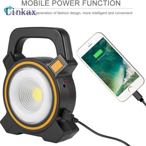 COB LED Work Light USB Rechargeable Handle Lamp Flashlight Torch Powerful USB Solar Work Lamp For Outdoors Camping Light
