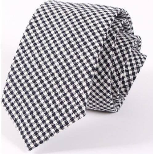 2 Colors 6.5cm Mens Suit Tie Classic Mens Plaid Necktie Formal Wear Business Ties Male Cotton Slim Black Ties Cravat CT027