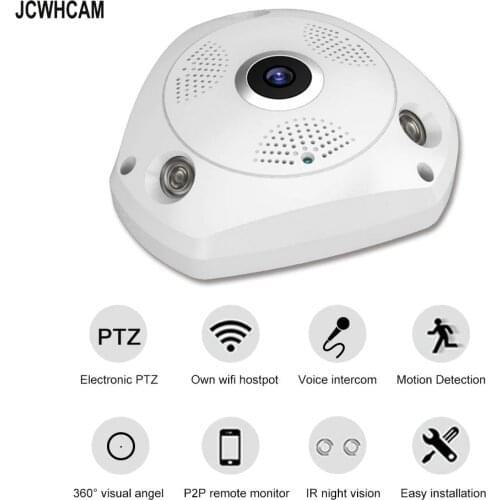 JCWHCAM Wifi IP VR Camera Wireless 960P 3MP 5MP HD Smart 360 Degree Fishey Panoramic Network CCTV Security Home Surveillance Cam