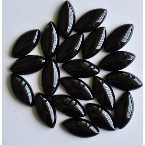 Natural black onyx horse eye shape cab cabochons beads for Jewelry making 15x30mm free shipping Wholesale 20pcs/Lot
