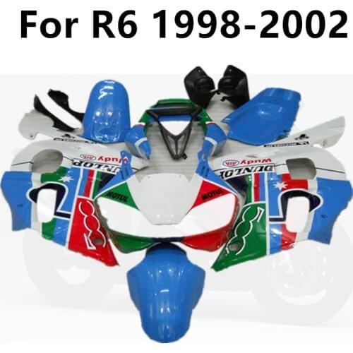 Injection Bodywork Cowling Blue red graffiti Motorcycle Full Fairing Kits For YAMAHA R6 1998 1999 2000 2001 2002 98 99 00 01 02