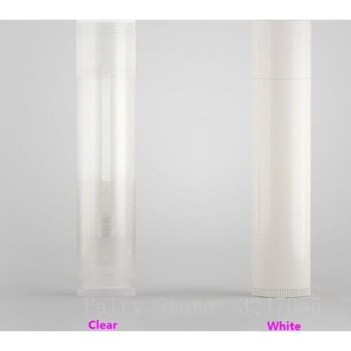 100/200pcs 5g Empty PP White/Clear Lipstick Tube,DIY Portable Lip Balm Container, Refillable Lipstick Shell Packaging Cosmetics