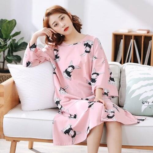 Summer Nightdress Oversized Nightgown Round Neck Sleepwear Animal Prints Half Trumpet Sleeve Homewear 4XL 5XL 6XL for Women