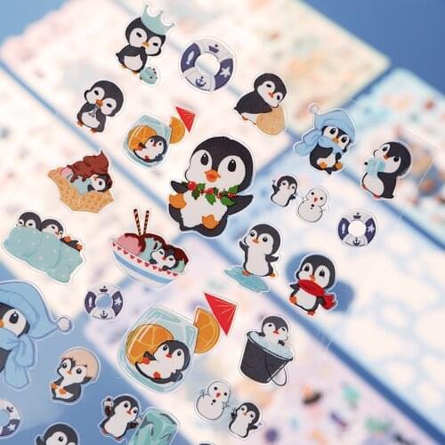 Cute Animal Stickers Dinosaur Penguin Panda dog material Children Decoration Sticker