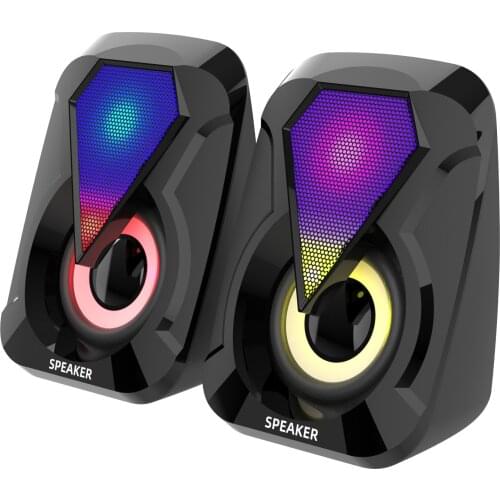 RGB Backlight Speakers Mini Speaker Subwoofer Computer Accessories PC Speaker Home Theater PC Sound Box Home Cinema Wired USB