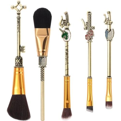 Japan Anime Attack on Titan Makeup Brushes Set Professional Cosmetic Powder Eye Shadow Eyebrow Beauty Make Up Brush Metal Handle
