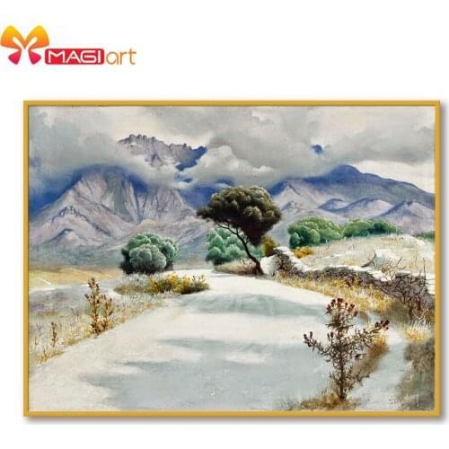 Cross stitch kits Embroidery needlework sets 11CT water soluble Canvas Patterns 14C Full Landscape Snow mountain scener -NCMS177