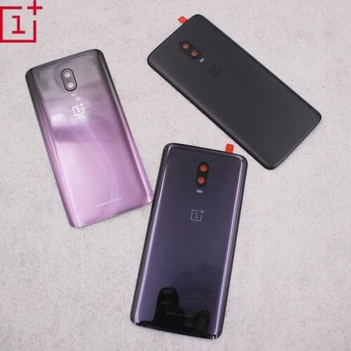 Original Oneplus6T Back Housing Cover For One Plus 6T Glass Battery Smart Phone Door Replacement Parts With Camera Lens Frame