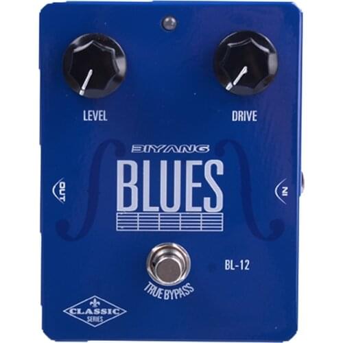 Biyang BL-12 BLUES True Bypass Overdrive Effect electric Guitar Pedal with Free Pedal Connector