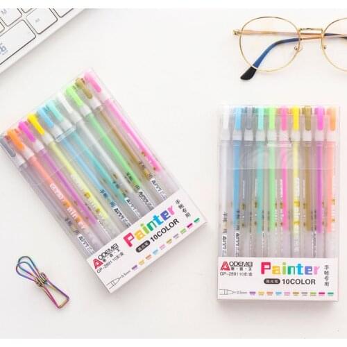 10 PCs High Gloss Boxed Hand Account Pen Special Student Hand Account Pen High Gloss Pen Wholesale