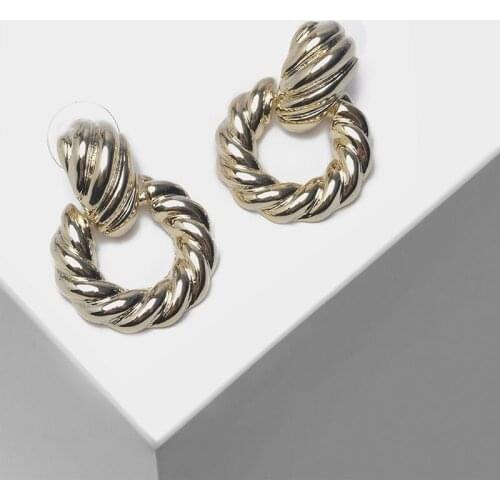 Amorita boutique Hemp rope design simple metal drop earrings