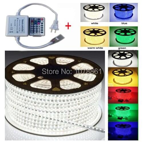 DHL FreeShipping led ribbon 100 Meter RGB Color Changing SMD 5050 LED Flexible Strip Light Kit 110V 220V+28key RF RGB controller