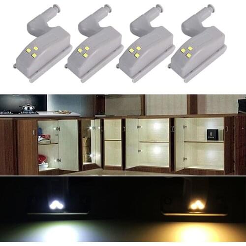 LED Hinge Light 12/4/6/8/10 Pcs Universal Cabinet Cupboard Wardrobe LED Hinge Light for Home Kitchen Lighting Night Lamp Lights