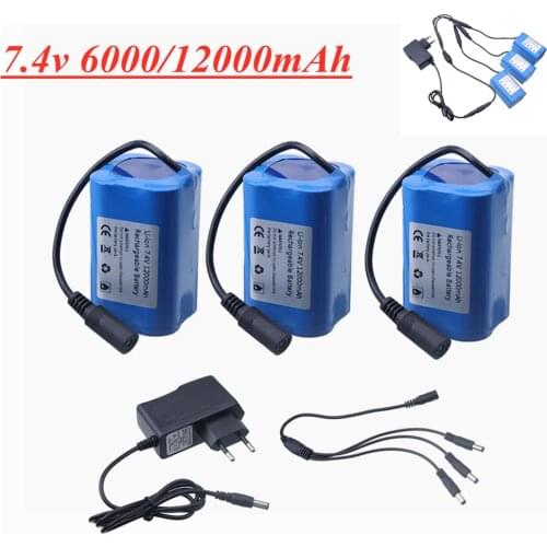 T188 T888 2011-5 V007 C18 H18 Battery 2s 7.4v 6000/12000mAh Lipo Battery For T188 T888 2011-5 RC Fish Finder Fishing Bait Boats