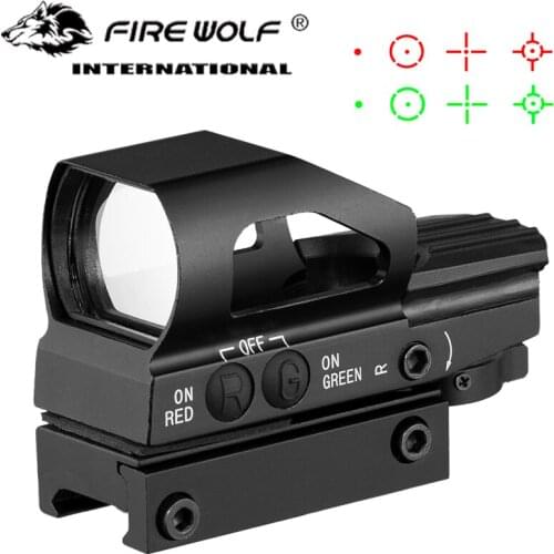 Tactical Reflex 20mm Rail Riflescope Hunting Optics Holographic Red Dot Sight 4 Reticle Tactical Scope Collimator Sight