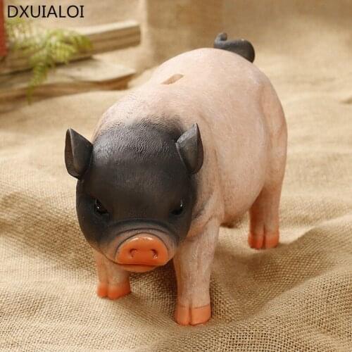 Home decoration super large capacity three color super cute pig piggy bank resin crafts ornaments