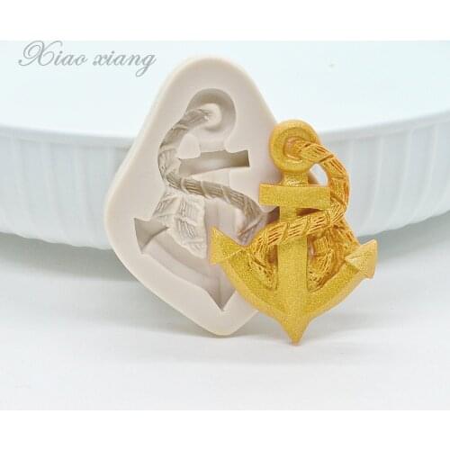 Ships Anchor Fondant Cupcake Decorating Molds Cake Silicone Molds For Baking Sugarpaste Chocolate Gumpaste Mould FM2108