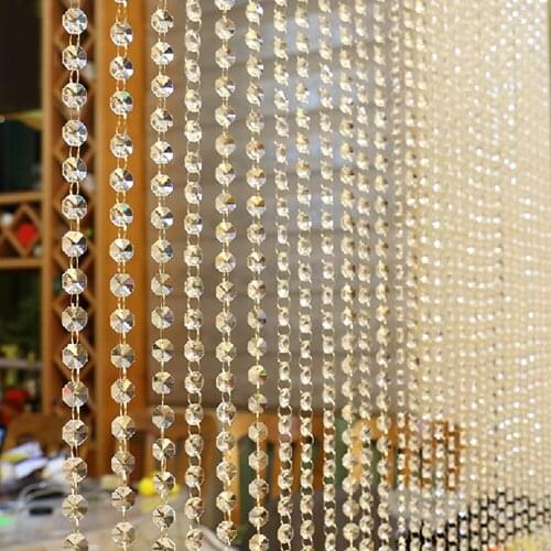 Crystal Glass Bead Curtain 1m Luxury Living Room Bedroom Window Door Wedding Decoration Fashion European Style Blinds Home Decor