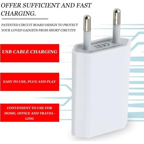 Suitable for IPhone Charger USB Portable Power Adapter Mobile Phone Fast Charger Samsung Huawei EU Plug Mobile Phone Charger