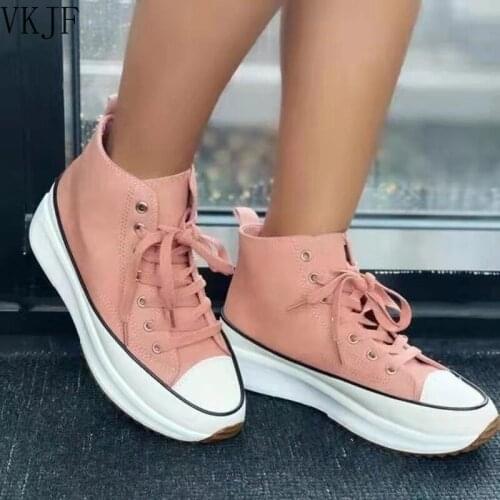 2021 Women Run Star Sneakers High Top Platform Women Sports Shoes White Black Casual Fashion Canvas Shoes Vulcanized Shoes Feme