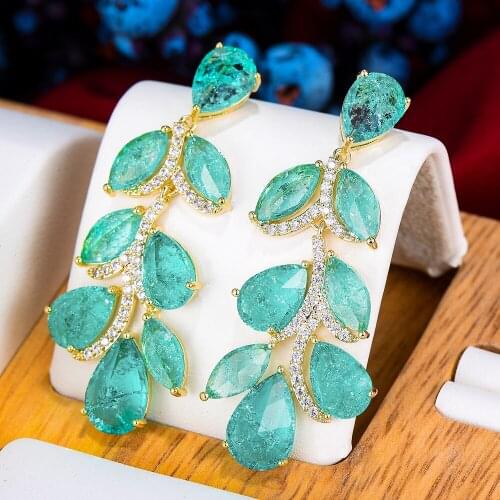 GODKI Women‘s Crystal Stone Earrings Bohemian Shiny Pendants Green Earrings For Women Catholic Virgin Mary Jewelry Gift Bijoux