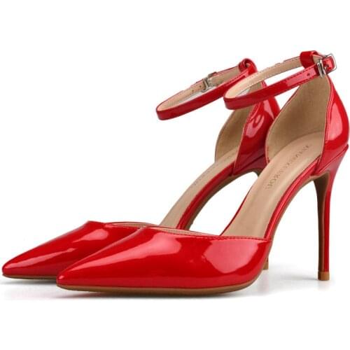 2019 New Concise Elegant Female High Heels Korean Shallow Mouth Single Shoes Fashion Red Wedding Comfort Work Shoes H0046