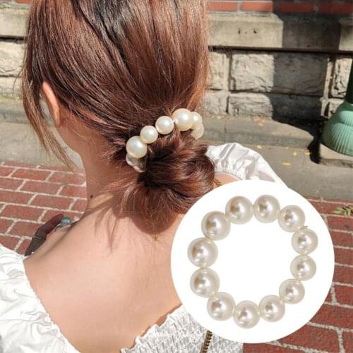 Woman Pearl Korean Style Hair Ties Elastische Elegante Rubber Band Hair Rope Hair Accessories Girls