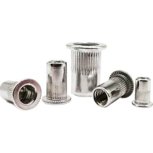 10/20pcs M3 M4 M5 M6 M8 M10 M12 Aluminum Flat Countersunk Head Rivet Nut Bind Insert Rivnut Nutsert