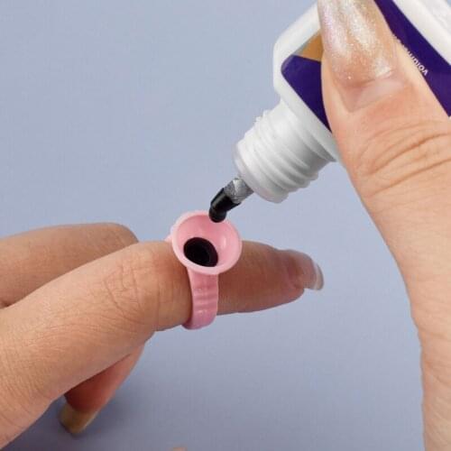 M4YA 100Pcs Disposable Glue Holder Ring Cups Eyelashes Extension Tattoo Pigment Cup Universal Nail Art Makeup Tools