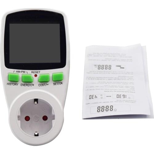 110v AC Power Meters wattmeter energy meter Power monitor electricity cost diagram Measuring socket analyzer