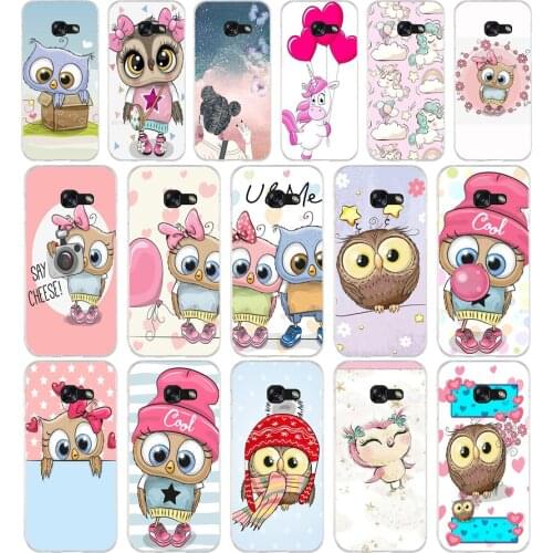 322FG Cute cartoon owl Soft Silicone Tpu Cover phone Case for Samsung j3 j5 j7 2016 2017 j330 j2 j6 Plus 2018