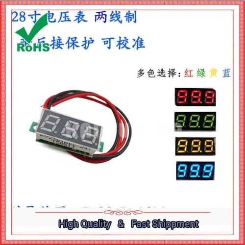 0.28-inch digital display DC voltage meter head two lines DC2.5-40V adjustable reverse polarity protection