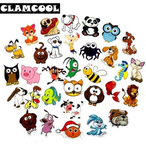 50Pcs Cute Animal Animation Cartoon Toy Sticker For DIY Luggage Schoolbag Car Skateboard Guitar Instrument Decoration